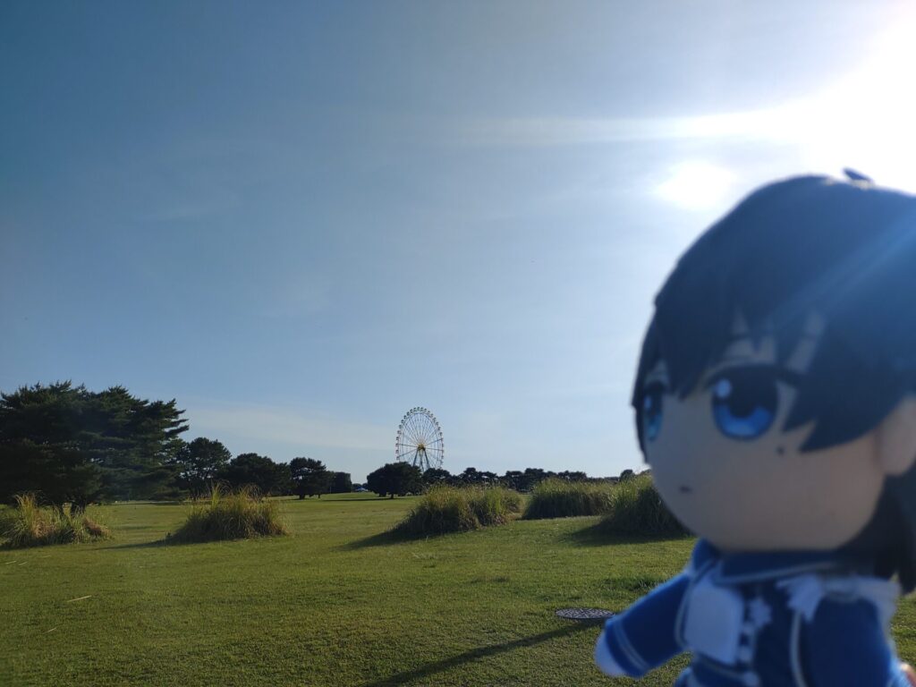ひたち海浜公園 観覧車と恭二ぬい