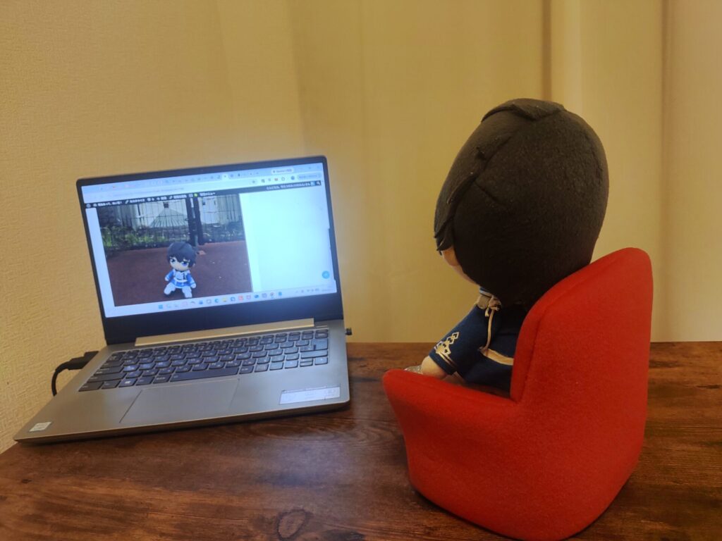 PCを見てるぬい
